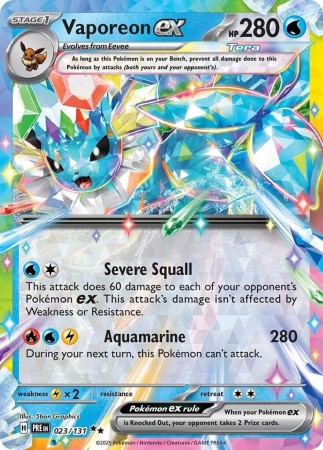 Vaporeon ex #23 Pokemon Prismatic Evolutions