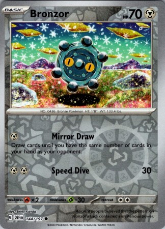 Bronzor [Reverse Holo] #144 Pokemon Obsidian Flames