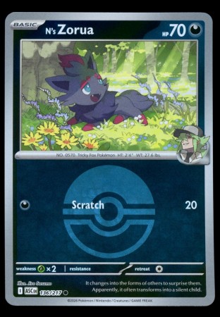 N's Zorua [Ball] #136 Pokemon Ascended Heroes