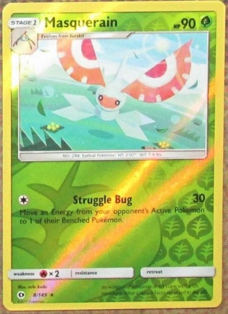 Masquerain [Reverse Holo] #8 Pokemon Sun & Moon