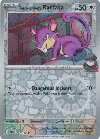Team Rocket's Rattata [Reverse Holo] #147 Pokemon Destined Rivals