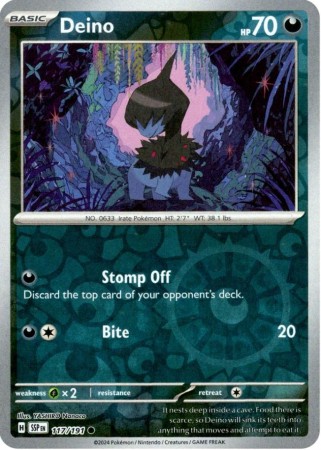 Deino [Reverse Holo] #117 Pokemon Surging Sparks