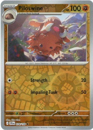 Piloswine [Reverse Holo] #78 Pokemon Journey Together