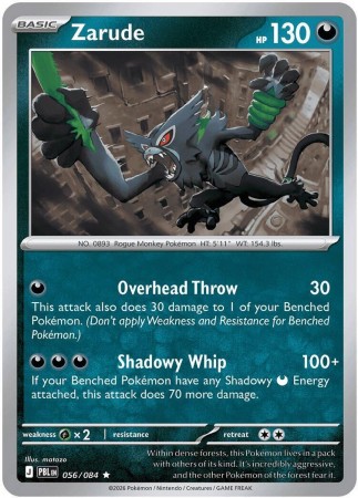 Zarude #56 Pokemon Pitch Black 