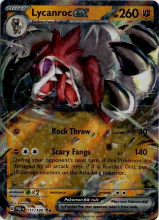 Lycanroc ex #117 Pokemon Paldea Evolved