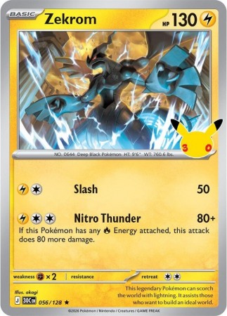 Zekrom #56 Pokemon 30th Celebration