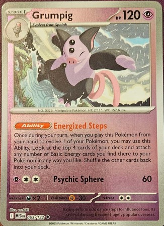 Grumpig [Reverse Holo] #63 Pokemon Mega Evolution