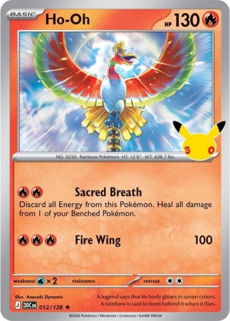 Ho-Oh #12 Pokemon 30th Celebration