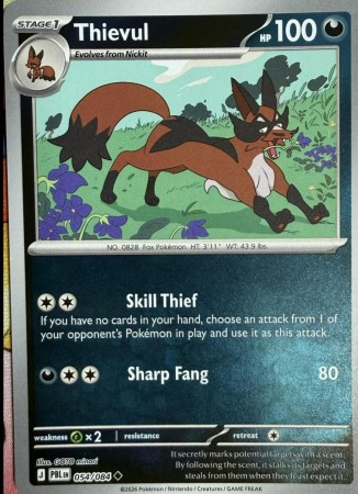 Thievul [Reverse Holo] #54 Pokemon Pitch Black 