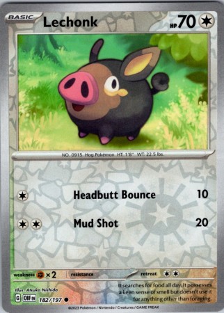 Lechonk [Reverse Holo] #182 Pokemon Obsidian Flames 