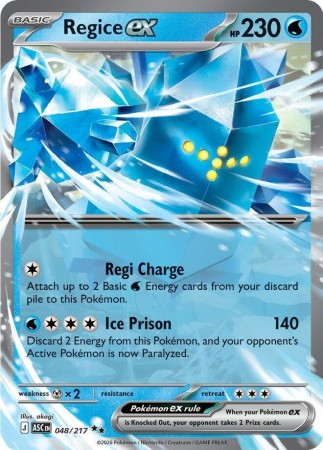 Regice ex #48 Pokemon Ascended Heroes
