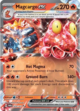Magcargo ex #29 Pokemon Twilight Masquerade