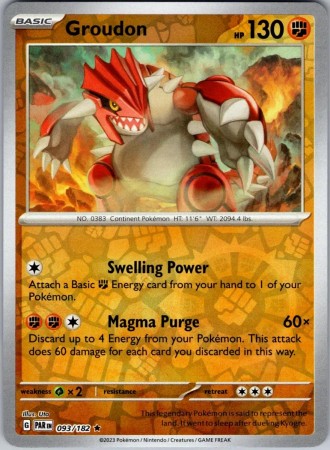 Groudon [Reverse Holo] #93 Pokemon Paradox Rift