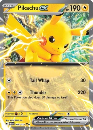 Pikachu ex #28 Pokemon Prismatic Evolutions