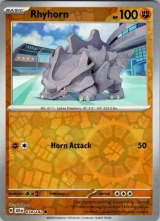 Rhyhorn [Reverse Holo] #74 Pokemon Stellar Crown 