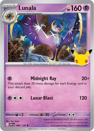 Lunala #80 Pokemon 30th Celebration