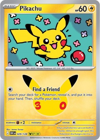 Pikachu #29 Pokemon 30th Celebration