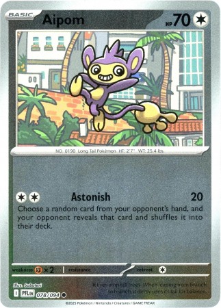 Aipom [Reverse Holo] #78 Pokemon Phantasmal Flames 
