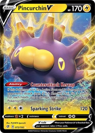 Pincurchin V #72 Pokemon Rebel Clash