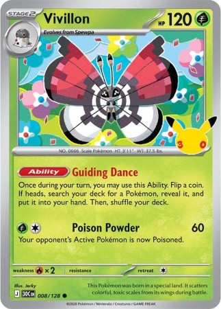 Vivillon #8 Pokemon 30th Celebration