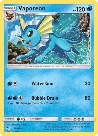 Vaporeon (Holo) #18 Pokemon Hidden Fates