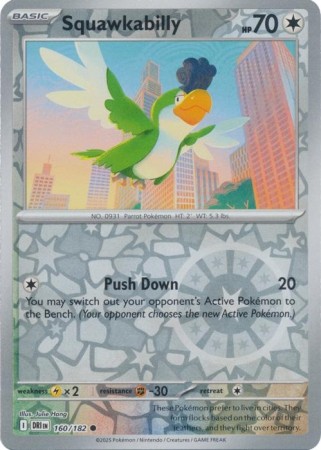 Squawkabilly [Reverse Holo] #160 Pokemon Destined Rivals