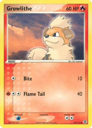 Growlithe #64 Pokemon Fire Red & Leaf Green
