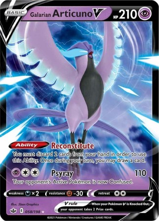 Galarian Articuno V #58 Pokemon Chilling Reign