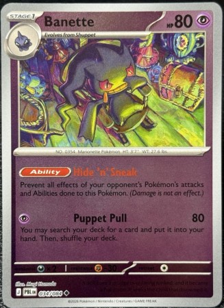 Banette [Reverse Holo] #34 Pokemon Pitch Black